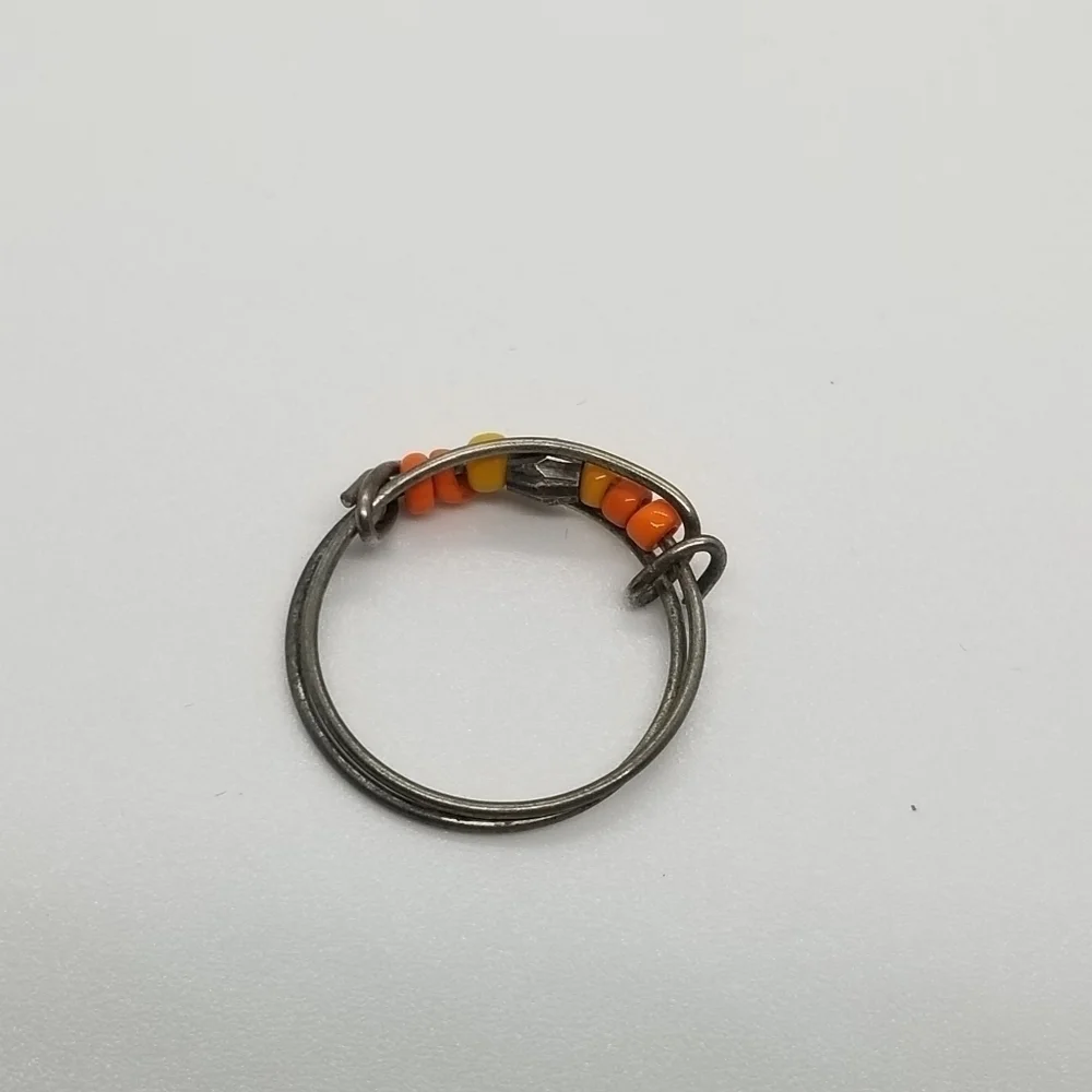 wrapped wire beaded ring size 5.5